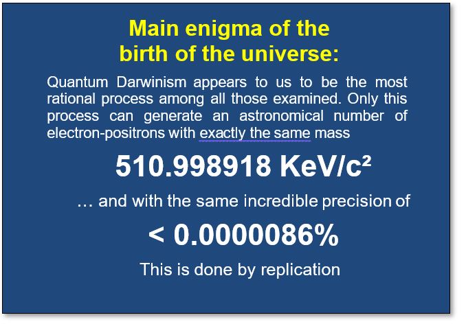 The main enigma to solve is that of electron.